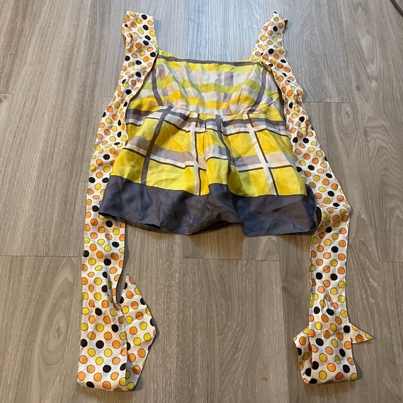 Anthropology LIL Silk Mixed Print Artsy Tie Tank Top J - Picture 1 of 3